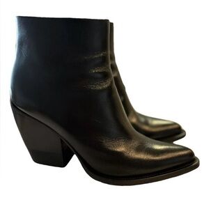 Black Leather Ankle Boots